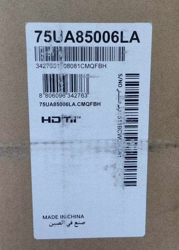 برچسب تلویزیون ال جی 75UA8500